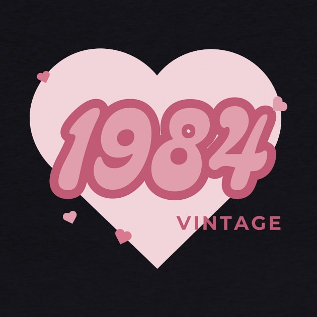 Vintage 1984 Heart by Blue Raccoon Creative